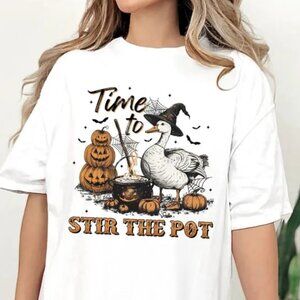 Time To Stir The Pot, Funny Halloween T-Shirt, Retro Halloween Tee